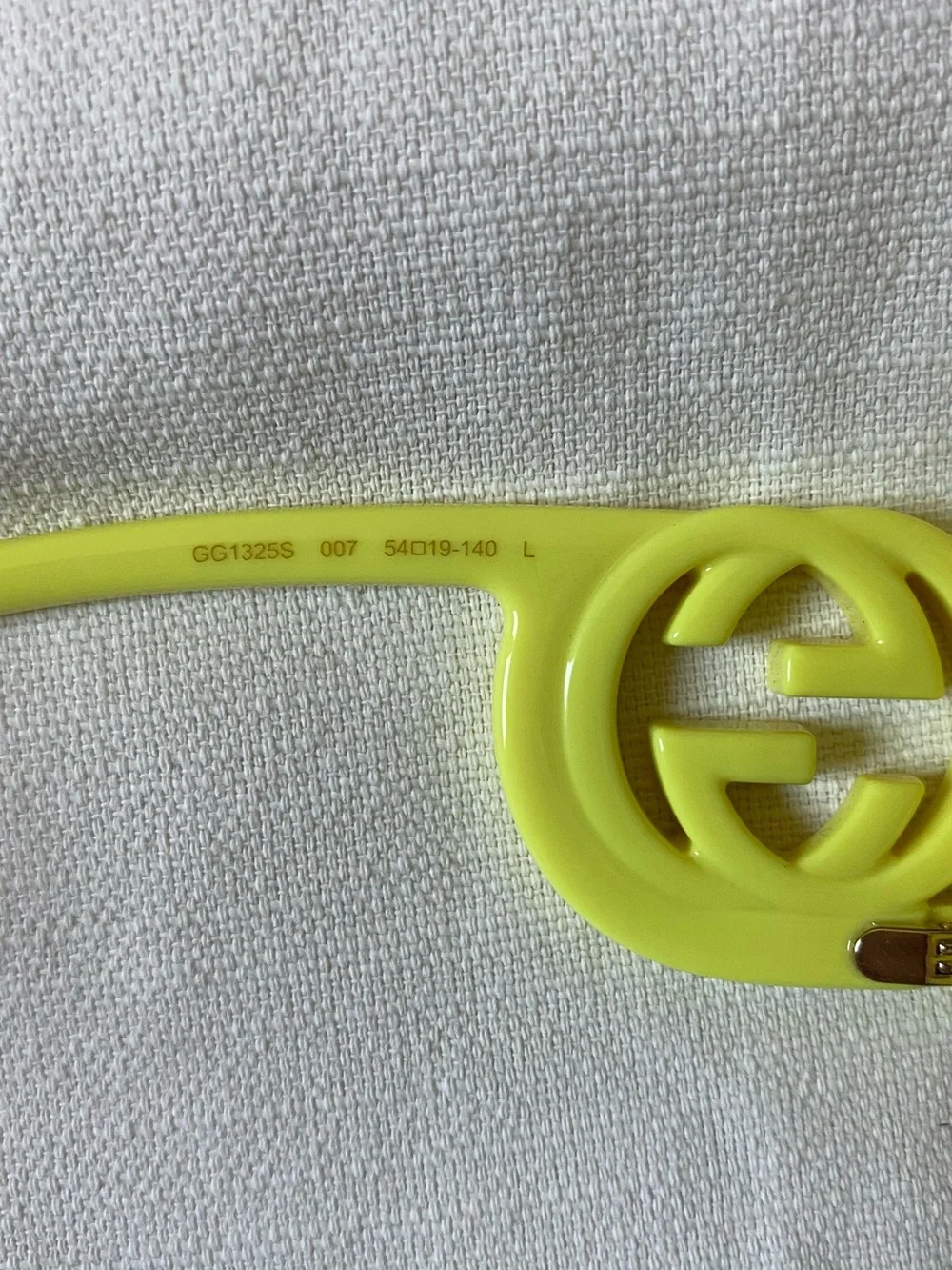 Gucci Neon Yellow Rectangular Sunglasses with Dark Lenses